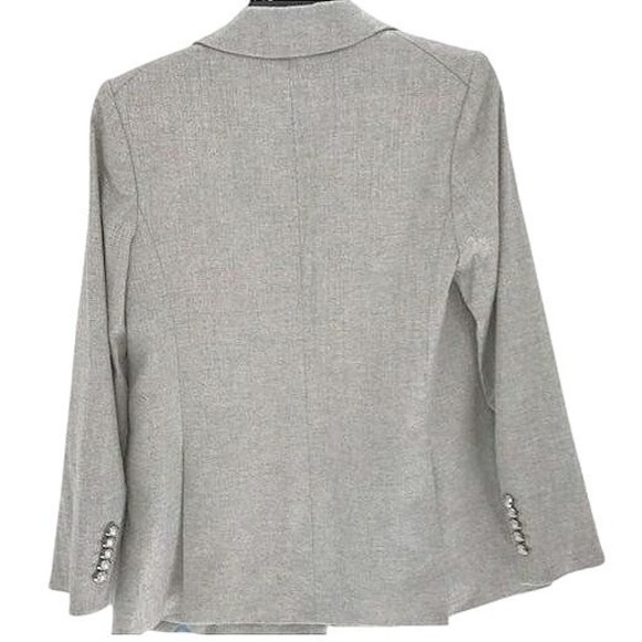 Veronica Beard Oria Dickey Jacket Gray Silver Double-Breasted Blazer USA Size 2 - Picture 8 of 16